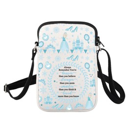 Princess Crossbody Bag Fairy Tale Princess Gifts Ice Princess Small Crossbody Cell Phone Purse Shoulder Wallet Bag (24629 Princess C)