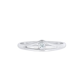 Elli Diamonds Women's Engagement Ring Geo with Diamond (0.03 ct.) in 925 Sterling Silver, Sterling Silver, Diamond