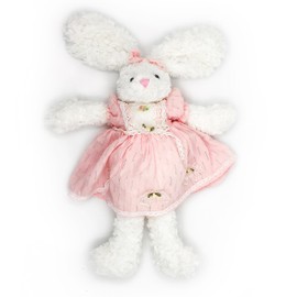 oits cute Floppy Bunny Stuffed Animals in Dress for Baby Girls Plush Toys 18 Inch (Pink Retro Dress)