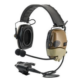 COMBATGEAR Hearing Protection Ear Defender Tactical Headset+Gel Earpads Noise Reduction NRR 23dB for Hunting Range Mowing (Style 1, Coyote Brown)