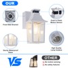 TITOSICHY 2 Pack White Porch Lights with GFCI Outlet, Dusk
