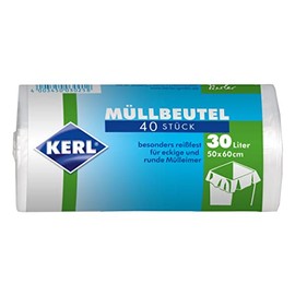 KERL Bin Liners 30 L Pack of 40 50 x 60 cm