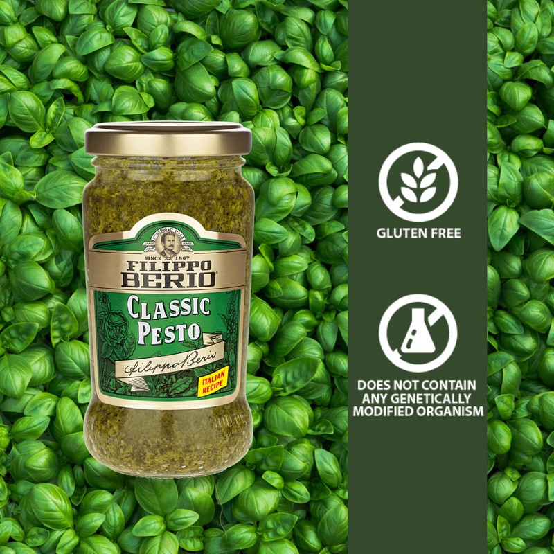 Filippo Berio Pesto, Classic Basil, 6.7 Ounce Glass Jar, Pack