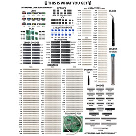 2900 pcs SMD 1206 0805 0603 Component Assortment, Resistor, Capacitor, Diode, Transistor, OpAmp, IC, Solder, PCB, SMT Soldering Assorted Kit