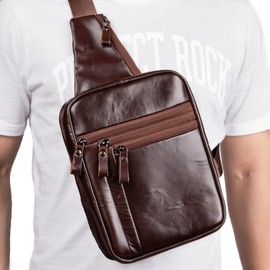 Ariscobull Tactical Sling Bag for Men - Concealed Carry Bag for Men - Small Tactical Backpack - Mens Fanny Pack Crossbody - Mini Backpack (Coffe)