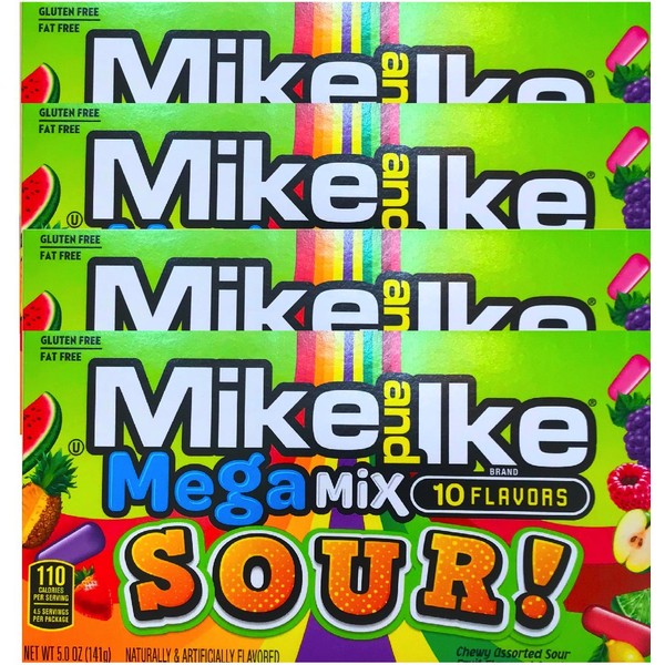NEW Mike & Ike Mega Mix Sour Gluten Free/ Fat Free Candies Net Wt 5oz (4)