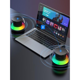 Dual Bluetooth Stereo Speakers Pair Set of 2 Wireless TWS Speaker System Home Multi Room for House, Travel, Party, Birthday, Outdoor Surround Sound Smart Sync (Each Can Be Used Independently)