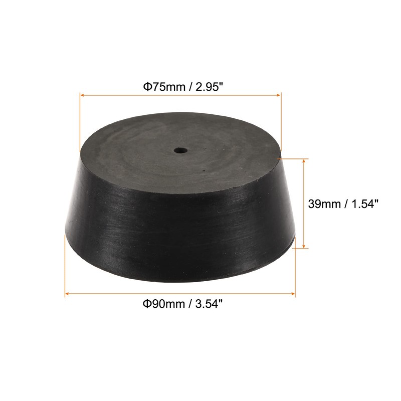 sourcing map Tapered Rubber Cap with Hole 75 mm to