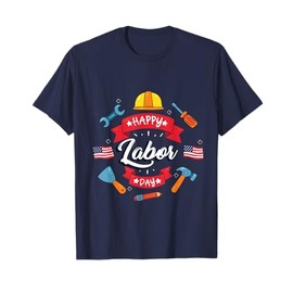 Happy Labor Day Celebration Patriotic Tools & American Flag T-Shirt