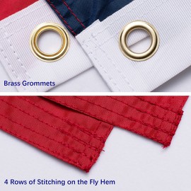 Georgia Flag 3x5 Outdoor - Heavy Duty Nylon Georgia State Flags with Embroidered Stars, Sewn Stripes and Brass Grommets(3x5 Feet)