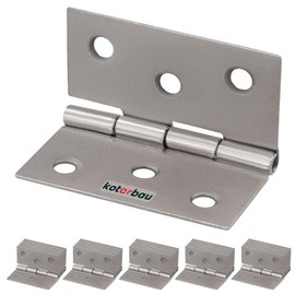 KOTARBAU Set of 25 Furniture Hinges 40 mm Furniture Hinge Cabinet Hinge Nickel Rolled Hinges Folding Piano Band Connector Box Tape Tool Boxes