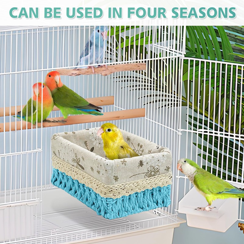 kathson Bird Nest Parrot House Birds Sleeping Bed Straw Weave