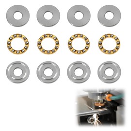 Pack of 4 F8-22M thrust ball bearings, 8 x 22 x 7 mm, thrust ball bearings with washers, can be dismantled, hardened bearing steel, for mechanical engineering, electric motors, model making, industry