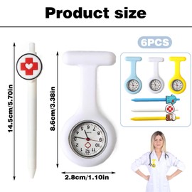 KFSCIP 3PCS Nurses Fob Watch,3PCS Pen,Nurse Fob Watch,fob Watches for Nurses, Suitable for Doctors, Paramedics, Can Easily See The Time,Ideal for Healthcare Professionals.