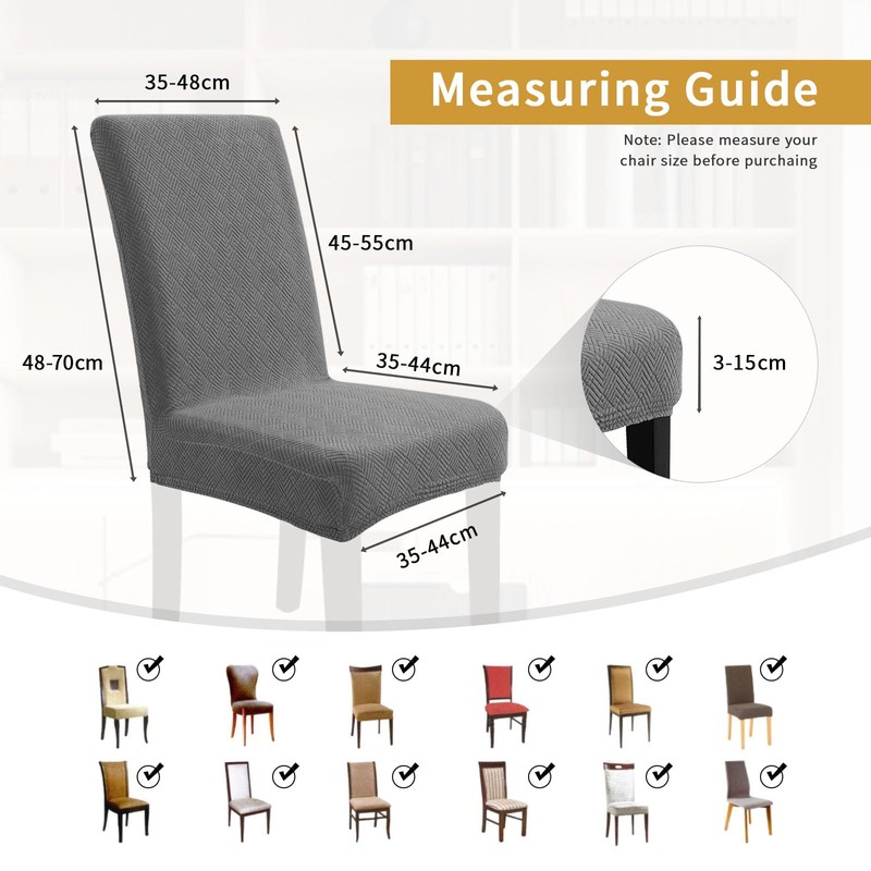 Chair Covers for Dining Chairs,Kitchen Chairs Cover Set of 6,Light