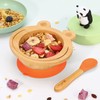 Vinsani Frog Bamboo Bowl and Spoon Set for Baby/Toddler, Frog