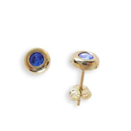 14ct Yellow Gold with Sapphire 4mm Single Stud Earrring (602006)