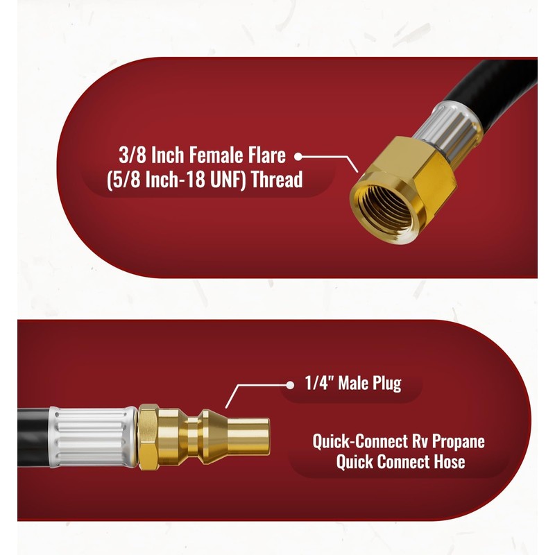 CALPOSE 15 FT RV Propane Quick Connect Hose for RV