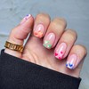 LPOODDNU Short Square Fake Nails Valentine’s Day Press on Nails