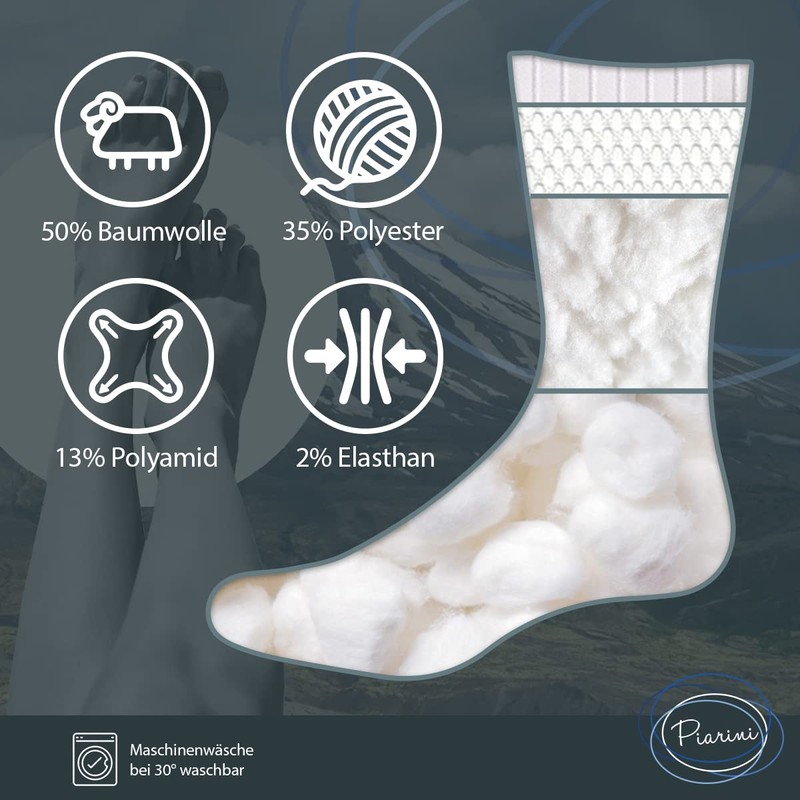 Piarini 2 Paar Coolmax Wandersocken Trekking Socken Funktionssocken kurz -