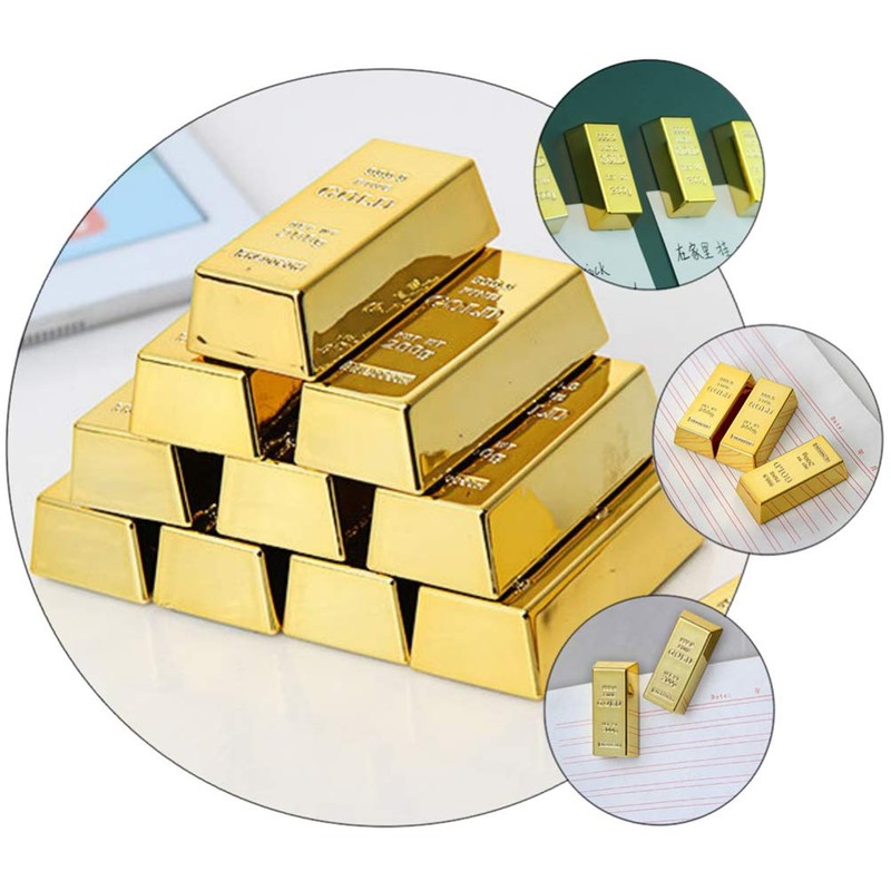 Mini Fridge Magnets Golden Brick Loose Stickers Gold Brick Decorations