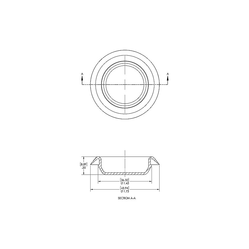 Caplugs BP-1-3/8 BP Series – Button Plug with Recessed Type