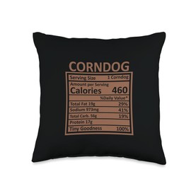 Nutritional Facts Labels Thanksgiving Gifts Store Thanksgiving Christmas Funny Corndog Nutrition Facts Throw Pillow, 16x16, Multicolor