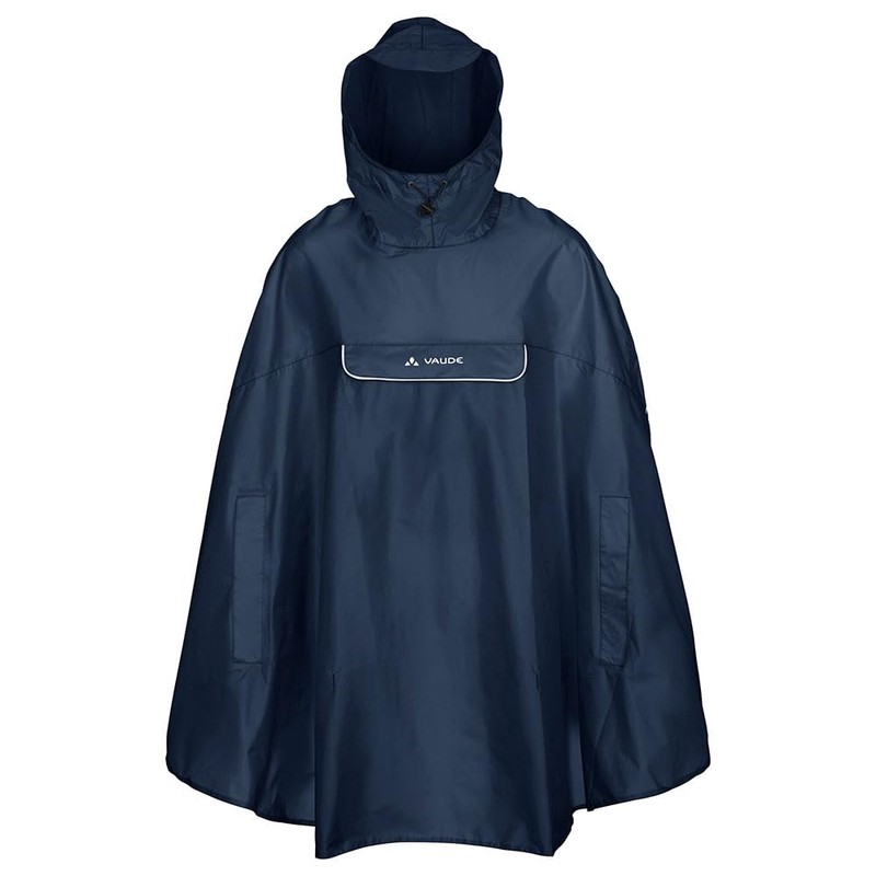 VAUDE Valdipino Poncho, impermeabile, in poliestere riciclato, antivento, riflettente, con
