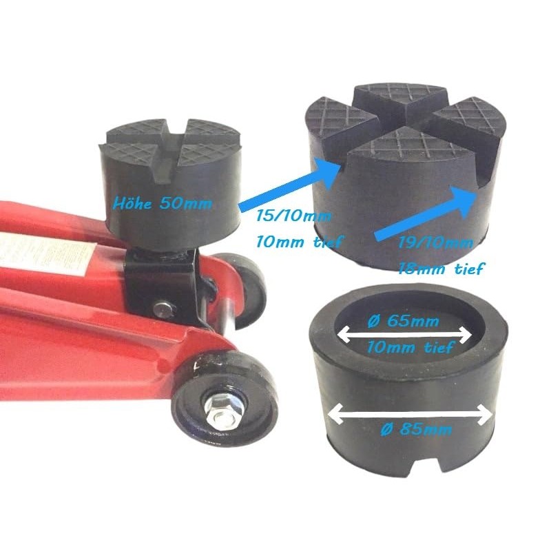 85 x 50 mm Rubber Pad with 2 V Grooves