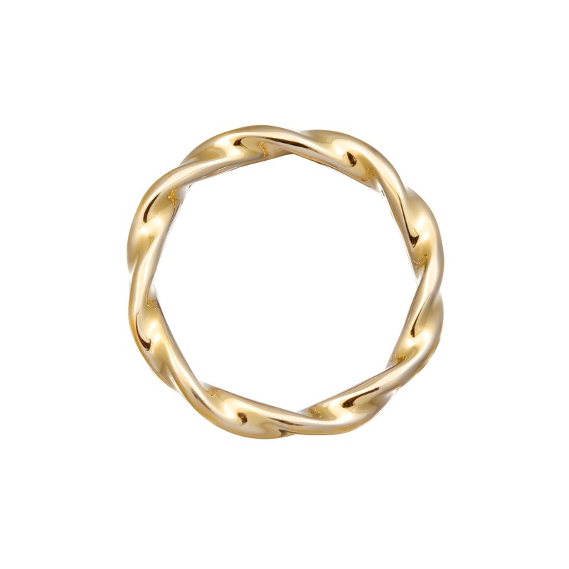 Elli Filigree Stacking Gold Twist Ring, Brass, No Gemstone
