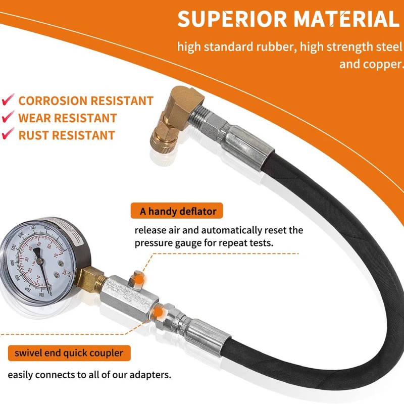 Compression Tester TU-15 Diesel Compression Tester Guage Cylinder Pressure Test