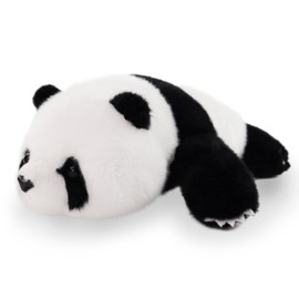 Furvana Plush Panda Stuffed Animal, Black and White Weighted Plush Pillow, 12" Soft Cuddly Toy, for Kids and Girls Birthday Christmas