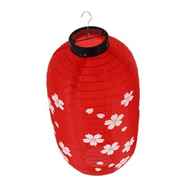 OSALADI Cherry Blossoms Silk Lantern Japanese Style Decorative Hanging Lamp 10 Inches Red Lantern for Party Decor