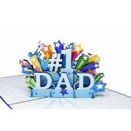 Teabug Cards No 1 Dad Fathers Day Card, Pop Up Birthday Card, Retirement Card, Congratulations Card