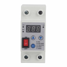 Over Under Voltage Protective Device Digital Display Protector Adjustable Auto Reset 230V