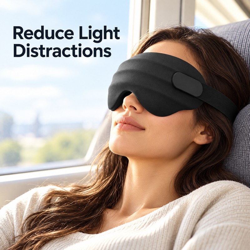 3D Contoured Sleep Eye Mask for Sleeping & Travel –