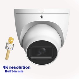 Amview 8M/4K HDCVI Built-in Mic, and Audio-in, Analog Switchable dome Security camera