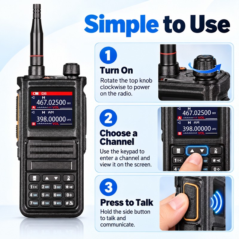 Multi-Band Two Way Radio for Outdoor Communication – 256 Channels,