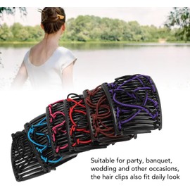 Peines Mágicos Para El Cabello Para Mujer, Paquete de 6 Unidades Peines Laterales Elásticos Para El Cabello Mágico Vintage Elástico Peine Doble Horquillas Para El Cabello Clips