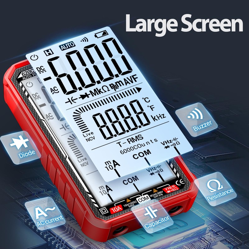 Digital Multimeter Tester, Smart Multimeter with Auto Ranging Digital Voltmeter