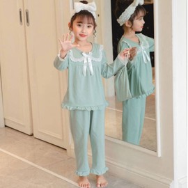 [LIANFOR] Kids' Pajamas, Kids' Nightgown, Girls, Long Sleeve, Cotton, Large Size, Pajamas, Girls, Sleepwear, Long Sleeve, Long Pants, Suitable for Spring and Autumn, 39.4 - 66.9 inches (100 - 170 cm),