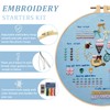 DEMIUKO 3 Sets Embroidery Kit for Beginners Embroidery DIY Set