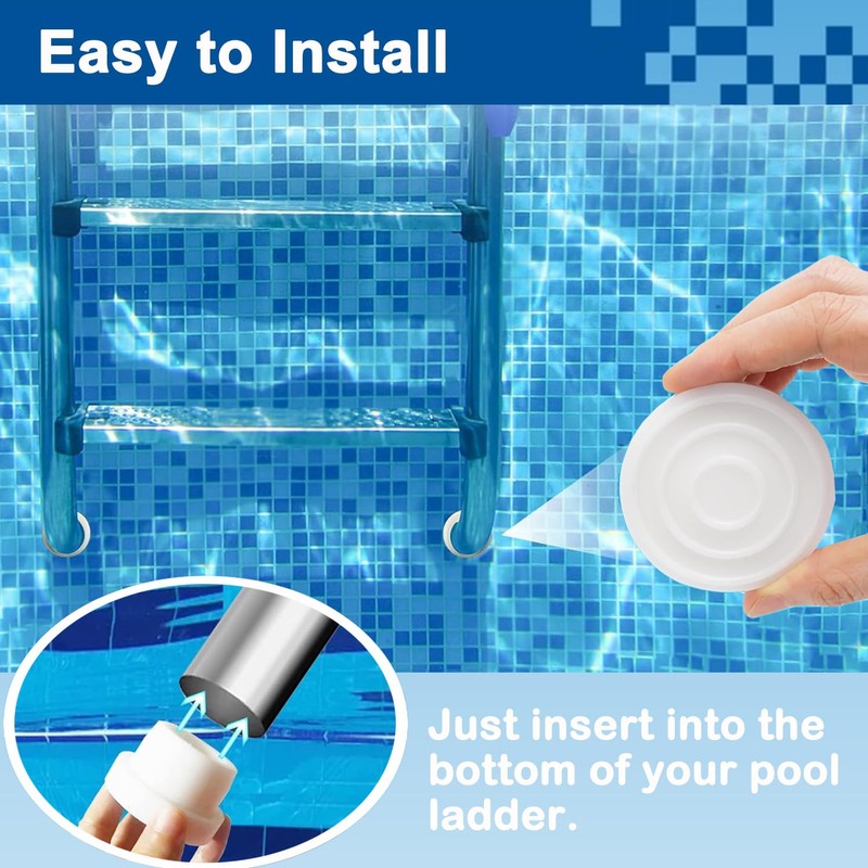 Qloby 4 Pack Pool Ladder Bumpers for Inground Pool, Rubber