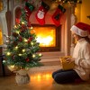 24 Inches Mini Christmas Trees Battery Operated Artificial Prelit Tabletop