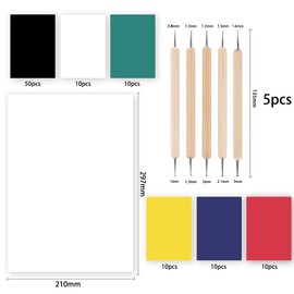 100 Pcs Carbon Transfer Paper with 5 Pcs Embossing Styluses Tools 11.7 X 8.3 Inch Copy Paper for Tracing Pattern on Wood Paper Canvas Cloth (Multicolor)