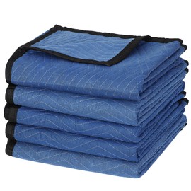 Saturnpower 12 Moving Packing Blankets - 72 x 80 Professional Quilted Shipping Furniture Pads Heavy Duty Padded Moving Blankets for Protecting Furniture, Sound Barrier, Pets, Camping, Picnics,Black