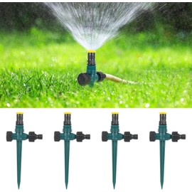 Pack of 4 Garden Lawn Sprinklers, 360 Degree Rotating Garden Sprinkler, Automatic Watering Garden Sprinkler for Outdoor, Garden, Yard, Lawn (Green)