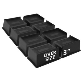 HANIHUA 8 Pack Bed Risers 3 inch, Oversized Furniture Risers Heavy Duty, Extra Wide Bed Lifts Risers for Couch, Table, Sofa, Dorm Twin XL, Desk, Bed Frame Risers Supports Up to 6,500 Lbs