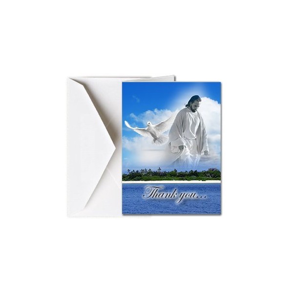 Funeral Memorial Service Thank You Cards with Envelopes (25 Count) FTKC1227 Under Gods Sight (Blank - You print your own verse)