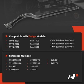 A-Premium Front Steering Track Bar, Compatible with Dodge Ram 1500 1994-2001, Ram 2500 3500 1994-2002, 4WD